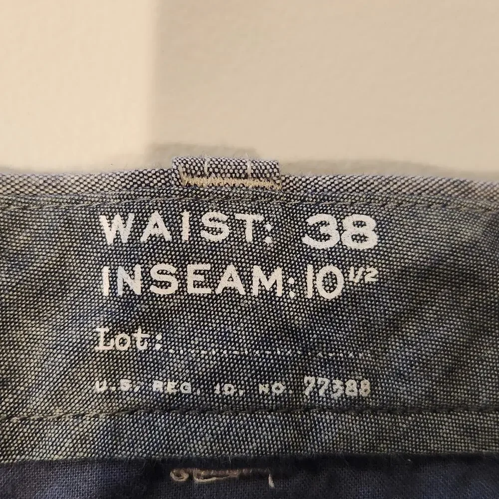 J Crew Mens Gray 10.5 Inch Chambray Stretch Shorts Size 38 Beach Nautical Preppy